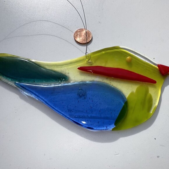 #3039 FUSED BIRD SUNCATCHER  HANDCRAFTED FUSED SUNCATCHER BIRD - Picture 7 of 7
